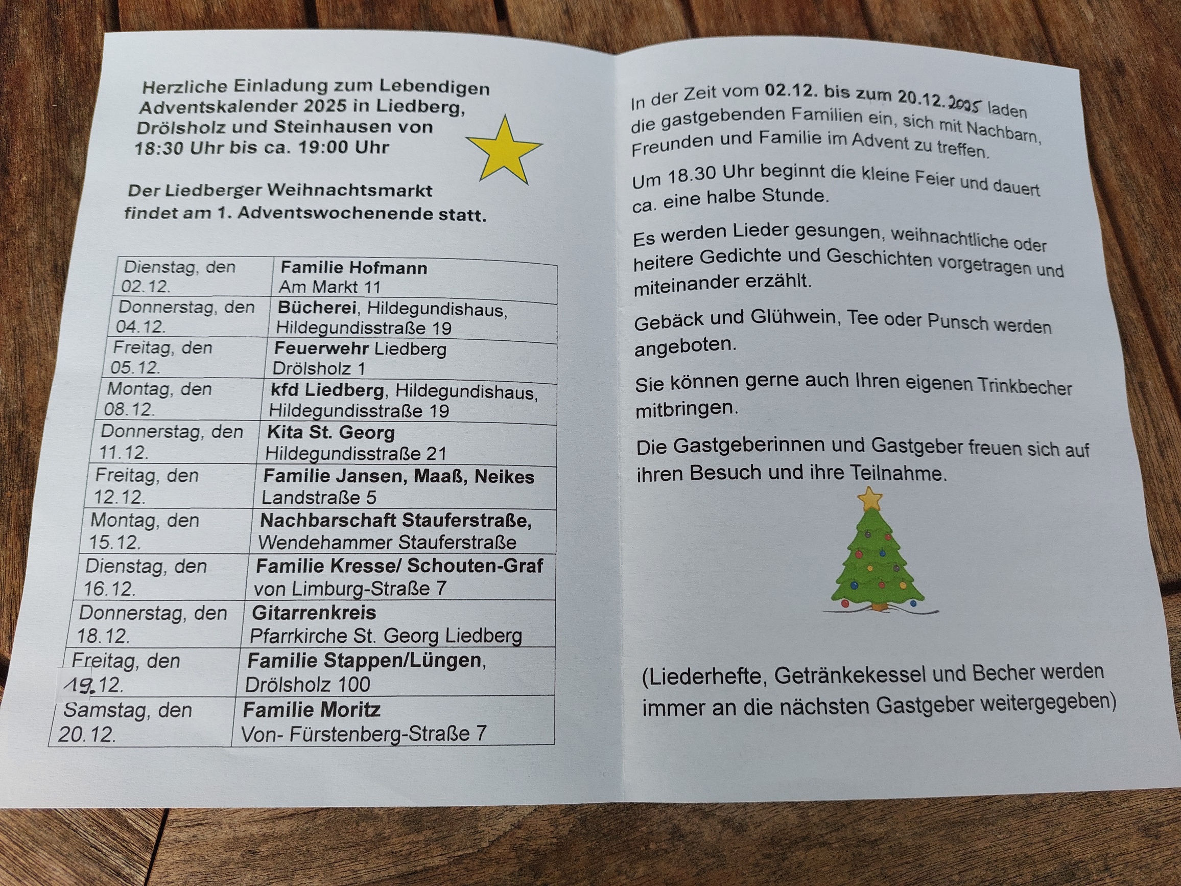 Lebendiger Adventskalender 2025