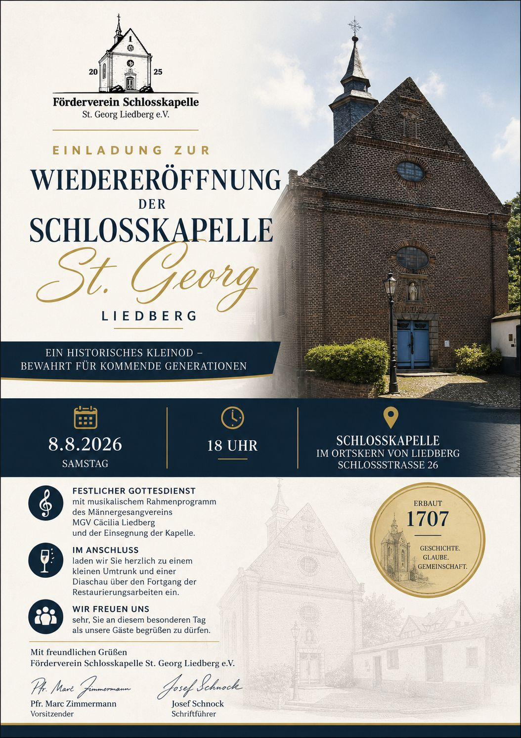 Wiedereröffnung Schlosskapelle am 08.08.2026
