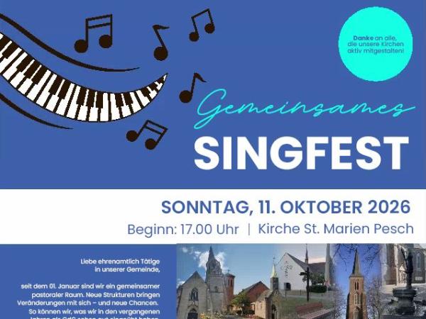 Gemeinsames Singfest für ehrenamtlich Aktive in unseren Kirchen (c) Kath. Kirche Korschenbroich Gemeinsames Singfest für ehrenamtlich Aktive in unseren Kirchen