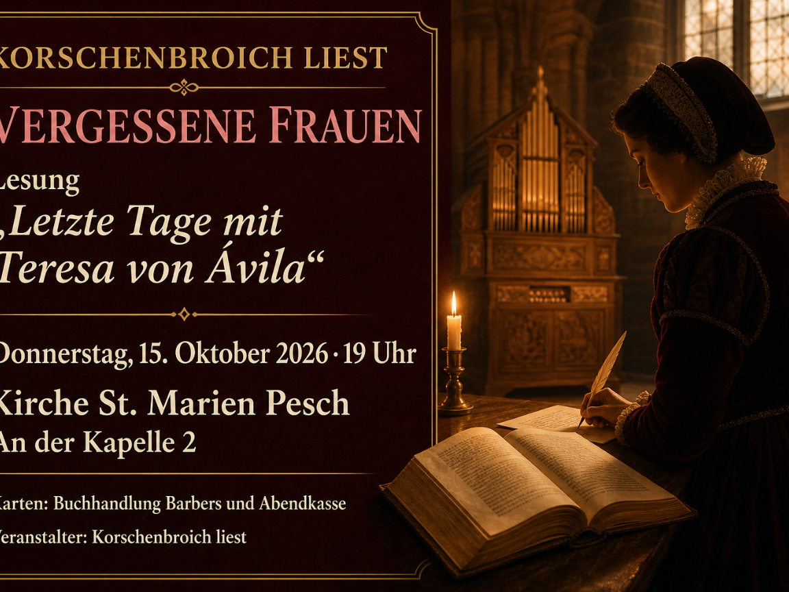 Lesung aus Cristina Morales’ Roman „Letzte Tage mit Teresa von Ávila“ (c) Christoph Sochart korschenbroichliest